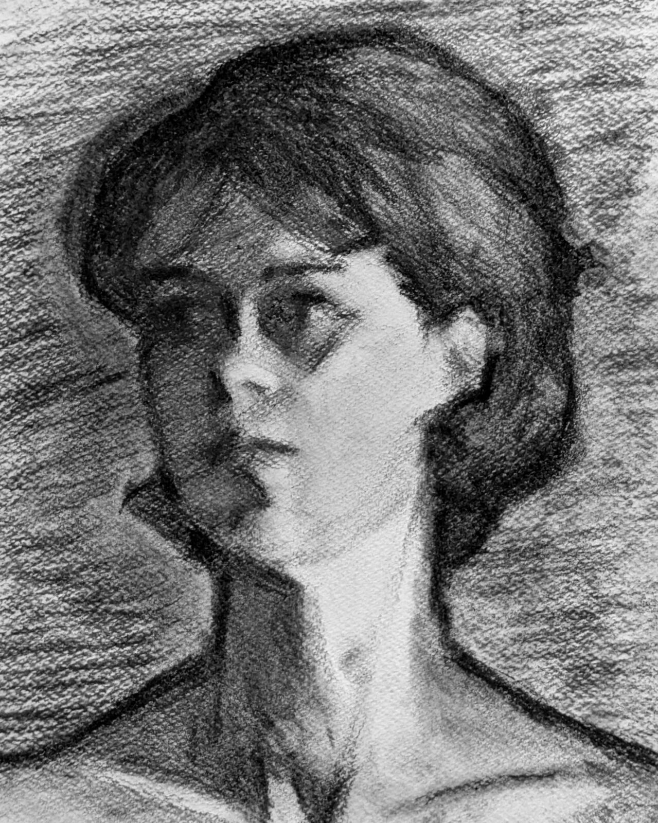 Portrait de Gaëlle au fusain