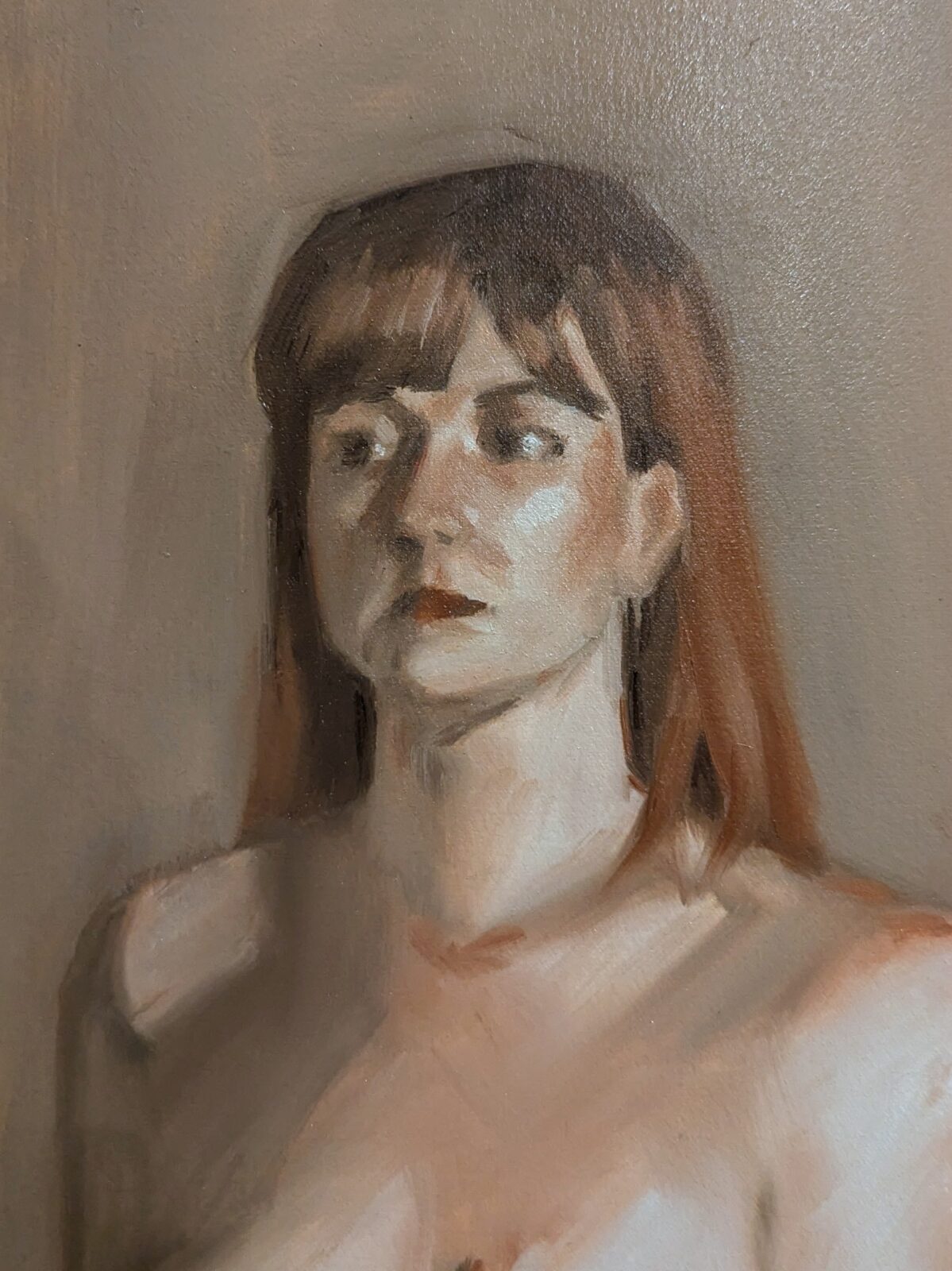 Peinture à l'huile, portrait d'Isaline