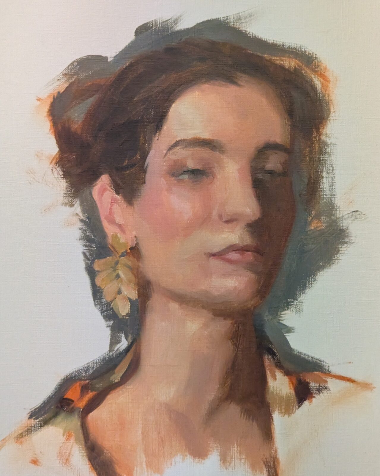 Peinture à l'huile, portrait de Leyla